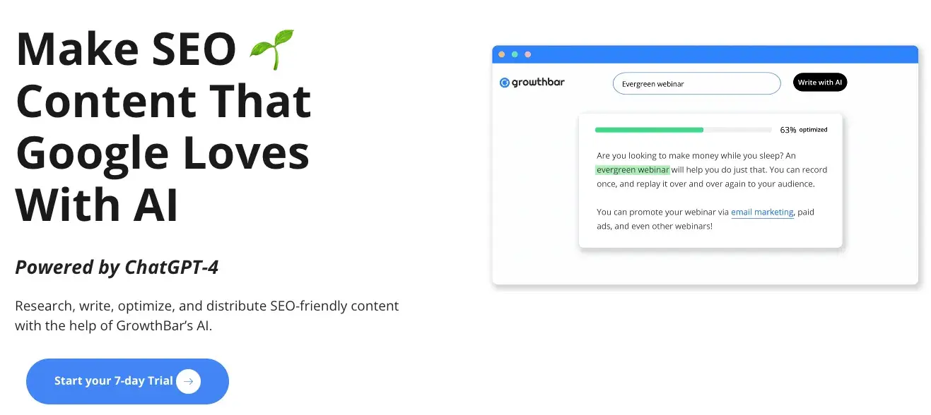 growth bar 提供关键词研究软件和 SEO 内容创建支持。